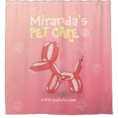 ペットケアグルーミング着座可愛い犬バルーン シャワーカーテン (正面)