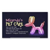 ペットケアグルーミング着座可愛い犬バルーン マグネット名刺 (正面)