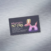 ペットケアグルーミング着座可愛い犬バルーン マグネット名刺 (インサイチュ)