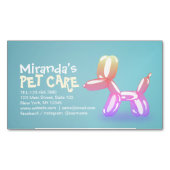 ペットケアグルーミング着座可愛い犬バルーン マグネット名刺 (正面)