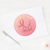 ペットケアグルーミング着座可愛い犬バルーン ラウンドシール (封筒)