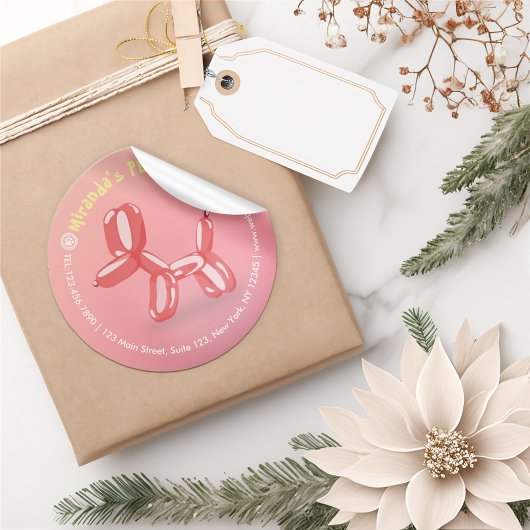 ペットケアグルーミング着座可愛い犬バルーン ラウンドシール