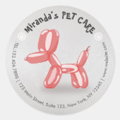 ペットケアグルーミング着座可愛い犬バルーン ラウンドシール (正面)