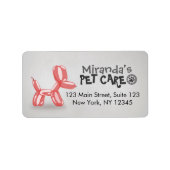 ペットケアグルーミング着座可愛い犬バルーン ラベル (正面)