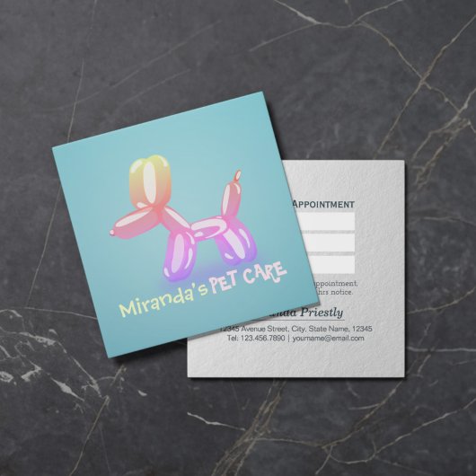 ペットケアグルーミング着座可愛い犬バルーン 予約カード