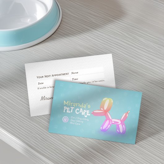 ペットケアグルーミング着座可愛い犬バルーン 予約カード