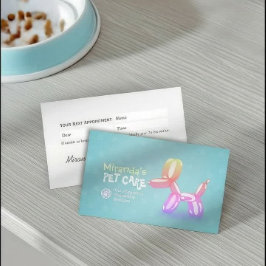 ペットケアグルーミング着座可愛い犬バルーン 予約カード