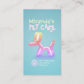 ペットケアグルーミング着座可愛い犬バルーン 予約カード (正面)