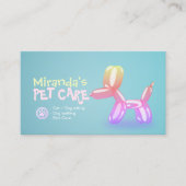 ペットケアグルーミング着座可愛い犬バルーン 予約カード (正面)