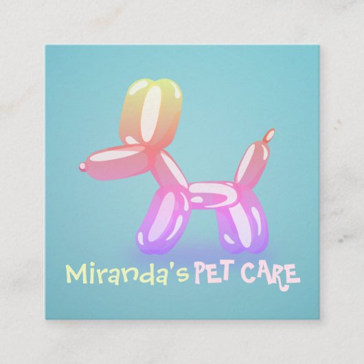 ペットケアグルーミング着座可愛い犬バルーン 予約カード (正面)
