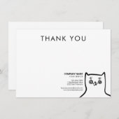 ペットケアサービスおもしろい猫サンキュービジネス ノートカード (正面/裏面)