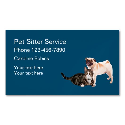 ペットケアサービス名刺マグネット マグネット名刺 (正面)