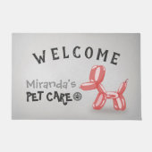 ペットケアシッティンググルーミングウェルカムカワイドッグバルーン ドアマット (正面)