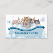 ペットケアスパサロン着座浴槽トリマー猫 名刺 (正面)