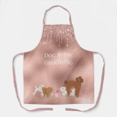 ペットケアドッググルーミングバラ金ゴールド パーソナライズされた エプロン (正面)
