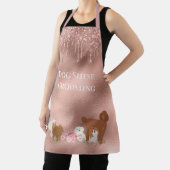 ペットケアドッググルーミングバラ金ゴールド パーソナライズされた エプロン (インサイチュ)
