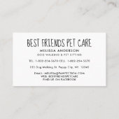 ペットケアドッグトリマーキャットペットシッターかわいい子犬 名刺 (裏面)