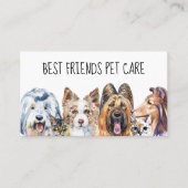 ペットケアドッグトリマーキャットペットシッターかわいい子犬 名刺 (正面)