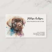 ペットケアドッグラブラドールリトリエバーウォーターカラーアート 名刺 (正面)