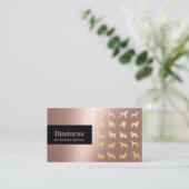 ペットケアバラ金ゴールドドッグシルエットペットシッティング 名刺 (スタンド正面)