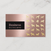 ペットケアバラ金ゴールドドッグシルエットペットシッティング 名刺 (正面)