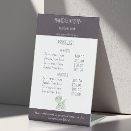 ペットケアバルーン犬サービスの価格表 台座サイン