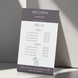 ペットケアバルーン犬サービスの価格表 台座サイン