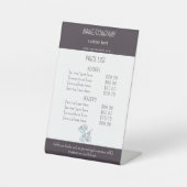 ペットケアバルーン犬サービスの価格表 台座サイン (正面)