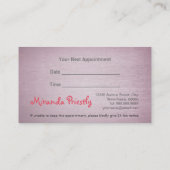 ペットケアパープル&金ゴールドドッグキャットバードシルエット 予約カード (裏面)