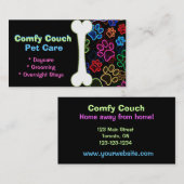 ペットケアビジネスカードポープリントブラック 名刺 (正面/裏面)