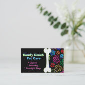 ペットケアビジネスカードポープリントブラック 名刺 (スタンド正面)