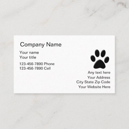 ペットケアビジネスカード 名刺 (裏面)