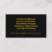 ペットケアビジネスカード 名刺 (裏面)