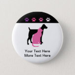 ペットケアビジネスボタン 缶バッジ<br><div class="desc">ペットケアのプロモーションのボタンに犬、猫、足の跡が付いてスタイリッシュいて、文字も付いています。</div>