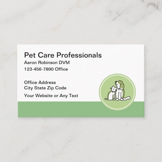 ペットケアベテリアンビジネスカード 名刺 (正面)