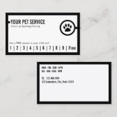 ペットケアペットグルーミングかわいいポーロイヤリティ ロイヤリティカード (正面/裏面)