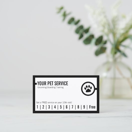 ペットケアペットグルーミングかわいいポーロイヤリティ ロイヤリティカード (スタンド正面)