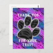 ペットケア事業者 ストライプ 犬の足跡 カスタマーアプリreciation ポストカード (正面/裏面)