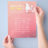 ペットケア座って愛らしい漫画の犬イラストレーション チラシ (手)