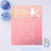 ペットケア座って愛らしい漫画の犬イラストレーション チラシ (シングル)