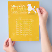 ペットケア座って愛らしい漫画の犬イラストレーション チラシ (手)