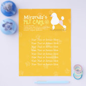 ペットケア座って愛らしい漫画の犬イラストレーション チラシ (シングル)