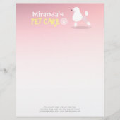 ペットケア座って愛らしい漫画の犬イラストレーション レターヘッド (正面)