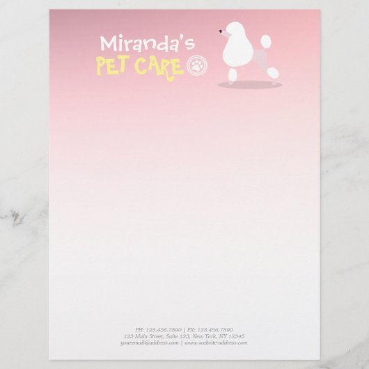 ペットケア座って愛らしい漫画の犬イラストレーション レターヘッド (正面)