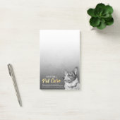 ペットケア座って白黒犬の油絵 ポストイット (オフィス)