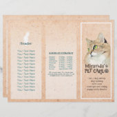 ペットケア座りグルーミングサロン3折パンフレット (正面/裏面)