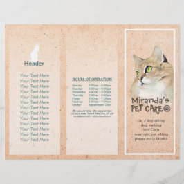 ペットケア座りグルーミングサロン3折パンフレット