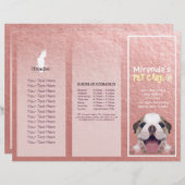 ペットケア座りグルーミングサロン3折パンフレット (正面/裏面)