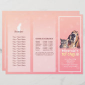 ペットケア座りグルーミングサロン3折パンフレット (正面/裏面)