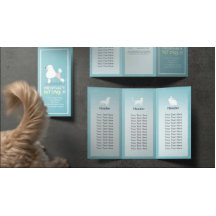 ペットケア座りグルーミングサロン3折パンフレット